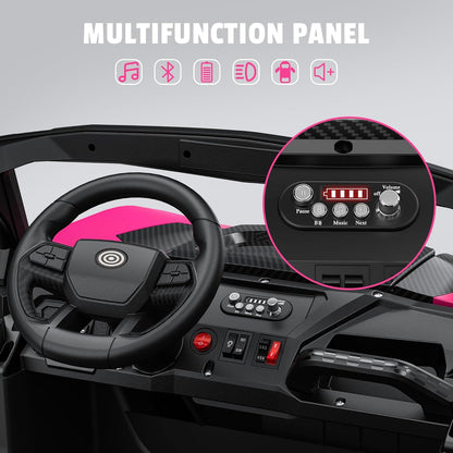 24V 2 Seater Ride on Car Truck, 4x200W, EVA Tires, 4WD/2WD, Rainbow Lights, Remote Control, Shock