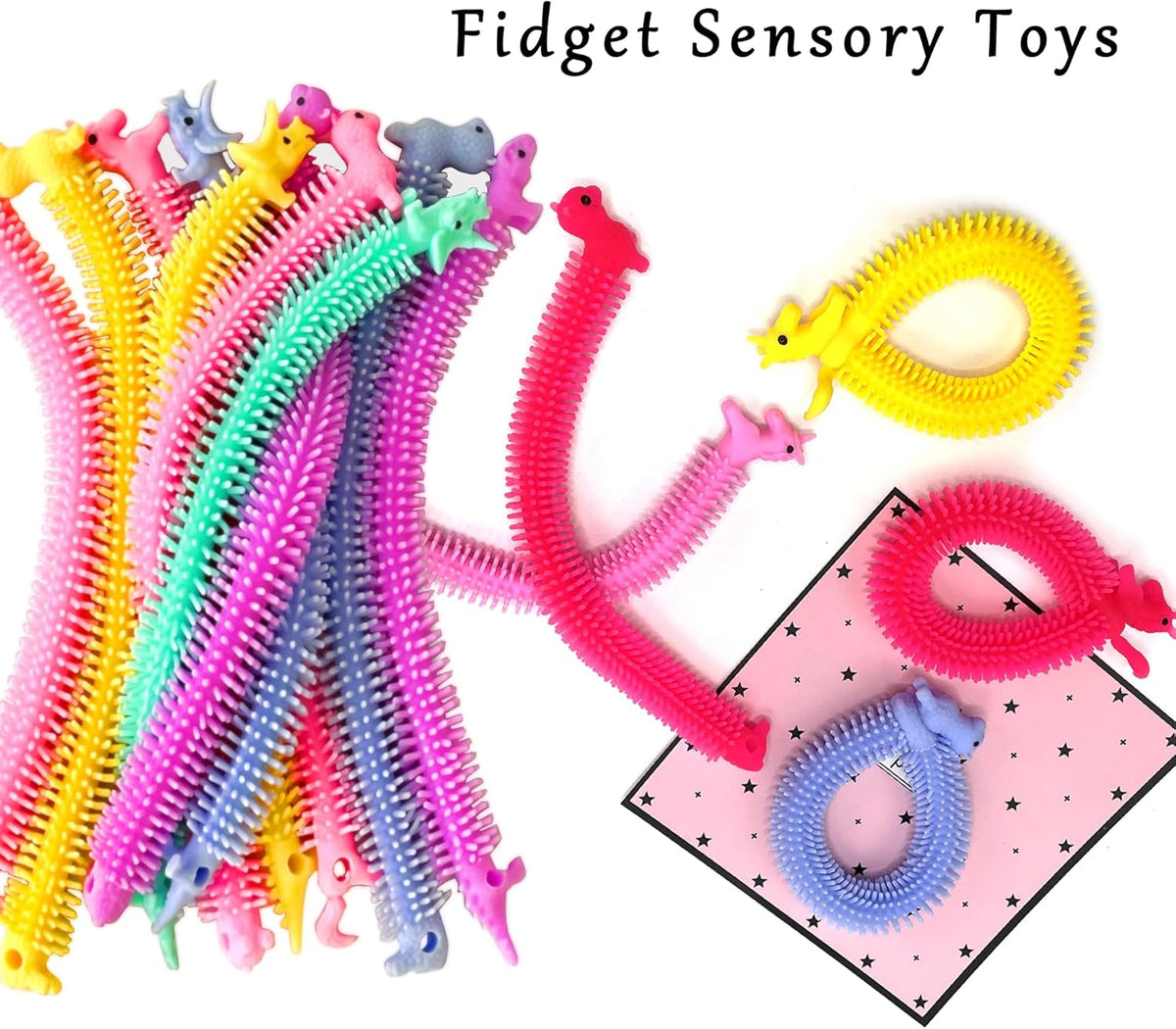 30 Pack Stretchy Strings Fidget Toys - Vibrant Sensory Toys for Kids and Adults Stress Relief
