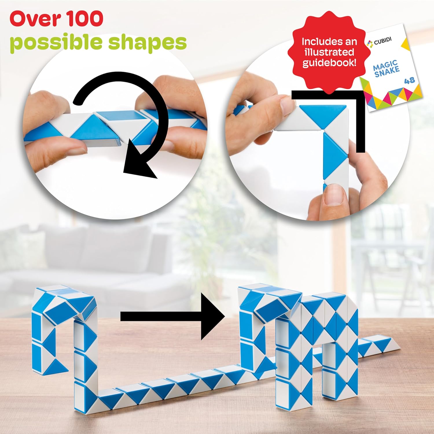 CUBIDI® Magic Snake Cube | Fidget Snake Toy for Kids | Travel Toys for Kids Ages 4-8 | Great Gift