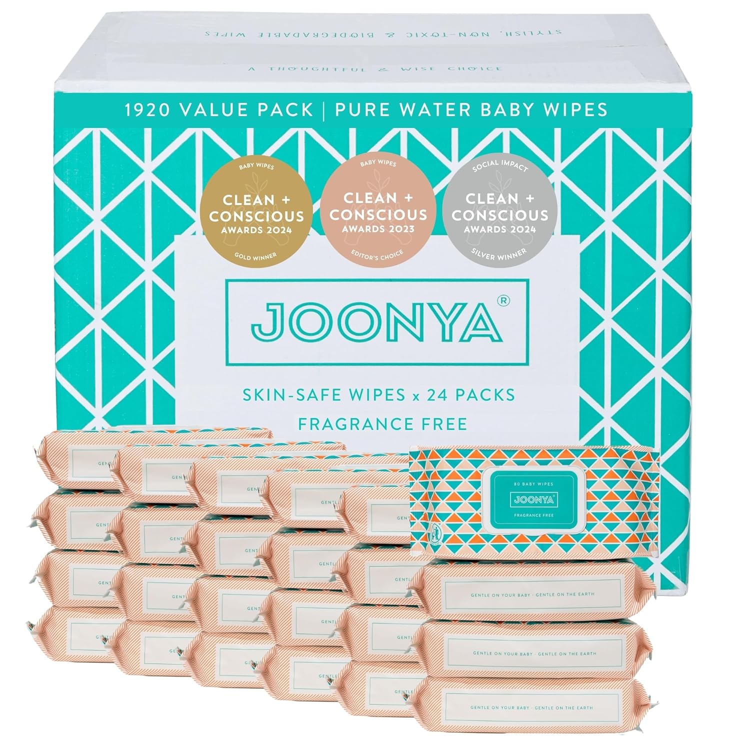 JOONYA Unscented Baby Wipes — Plant-Based, Fragrance-Free Bulk Diaper Wipes | Hypoallergenic