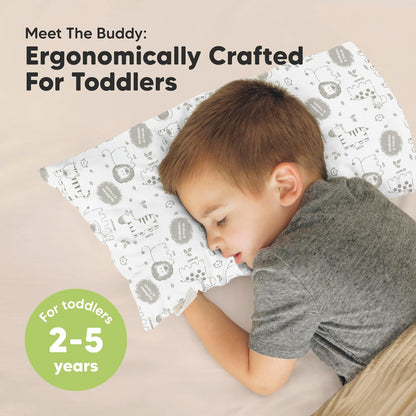 Toddler Pillow with Pillowcase - 10x18 My Little Dreamy Kids Travel Bed Pillows for Sleeping