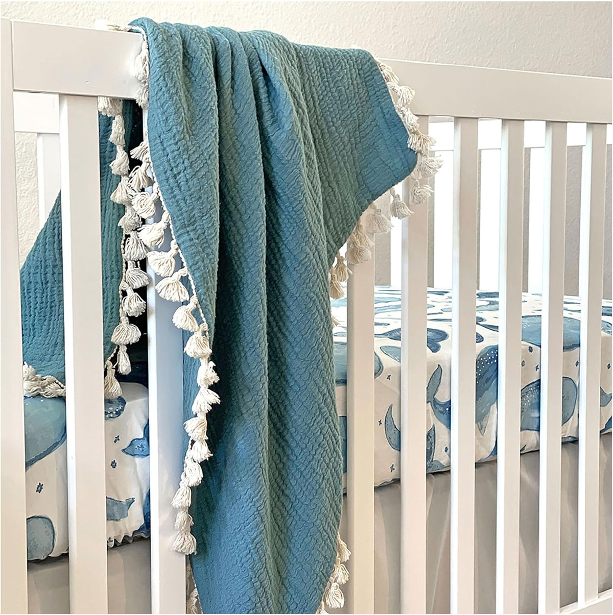 Crane Baby Muslin Swaddle Blanket, Soft Cotton Lightweight Nursery and Stroller Blanket for Baby