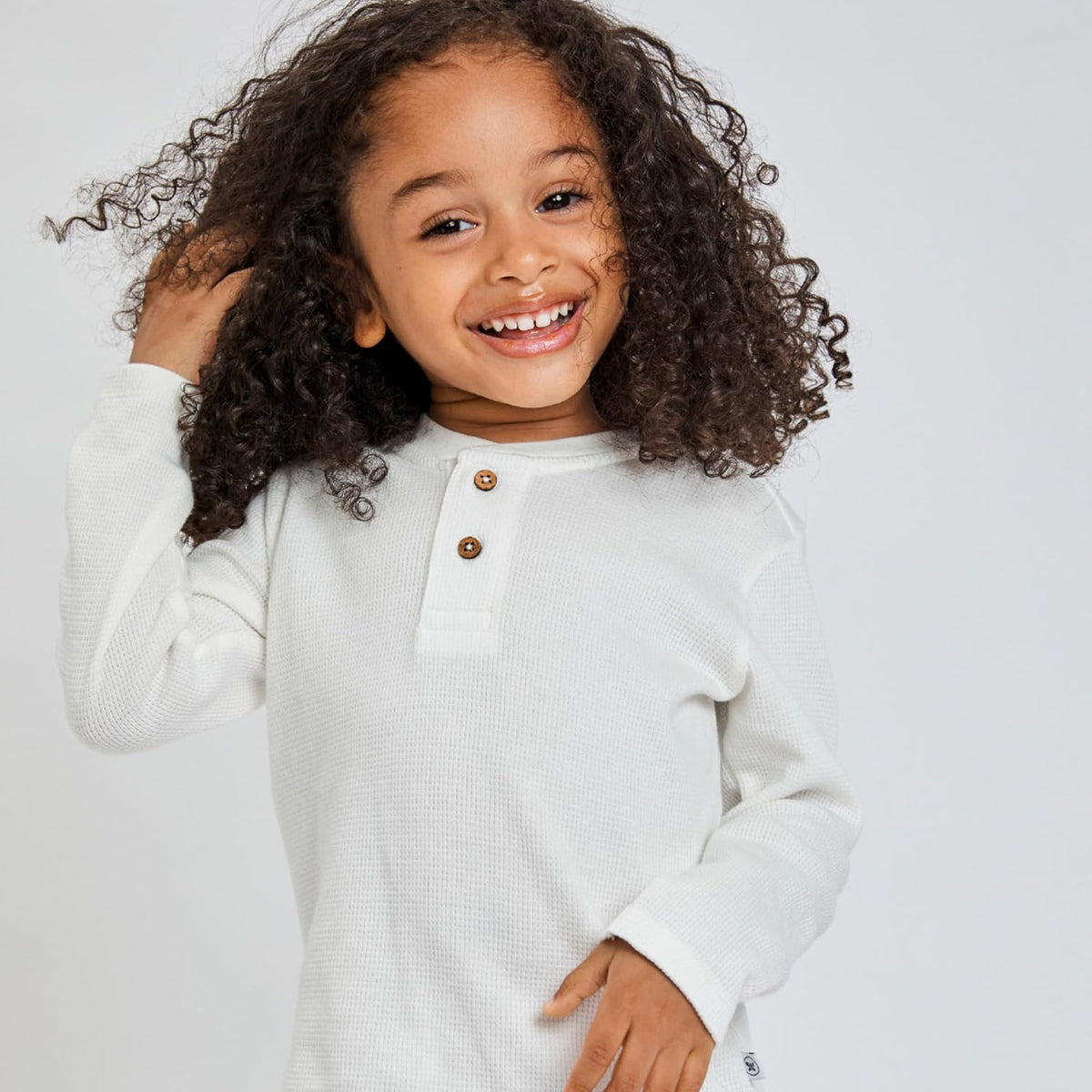 HonestBaby 5-pack Waffle Henley Long Sleeve Shirts 100% Organic Cotton for Infant Baby and Toddler