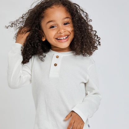HonestBaby 5-pack Waffle Henley Long Sleeve Shirts 100% Organic Cotton for Infant Baby and Toddler