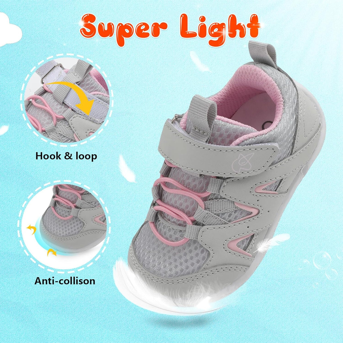 LeIsfIt Baby Shoes Boys Girls First Walking Shoes Non-Slip Toddler Breathable Sneakers Infant