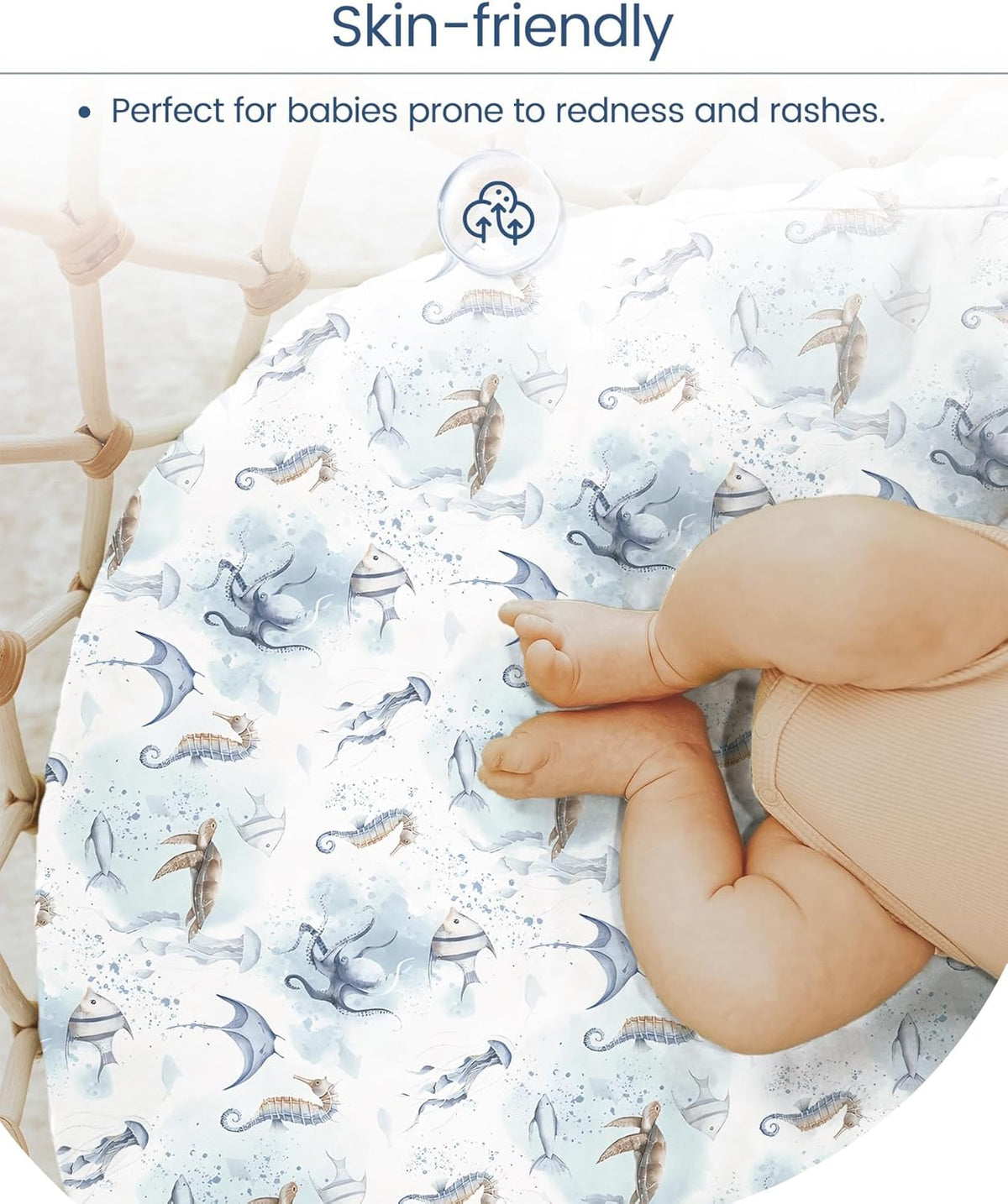 Pack and Play Sheets Fitted, Ultra Soft Mini Crib Sheets Boy, Neutral Pack N Play Mattress Sheets