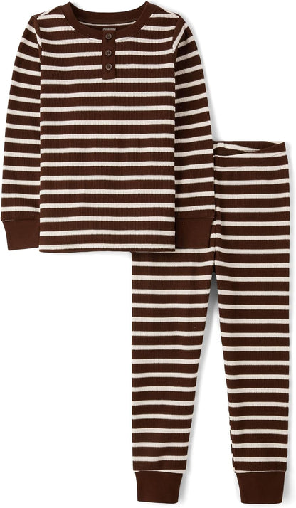 Gymboree Unisex Kid's and Toddler 100% Cotton Henley Long Sleeve Top and Pants,gymmies Pajama Set