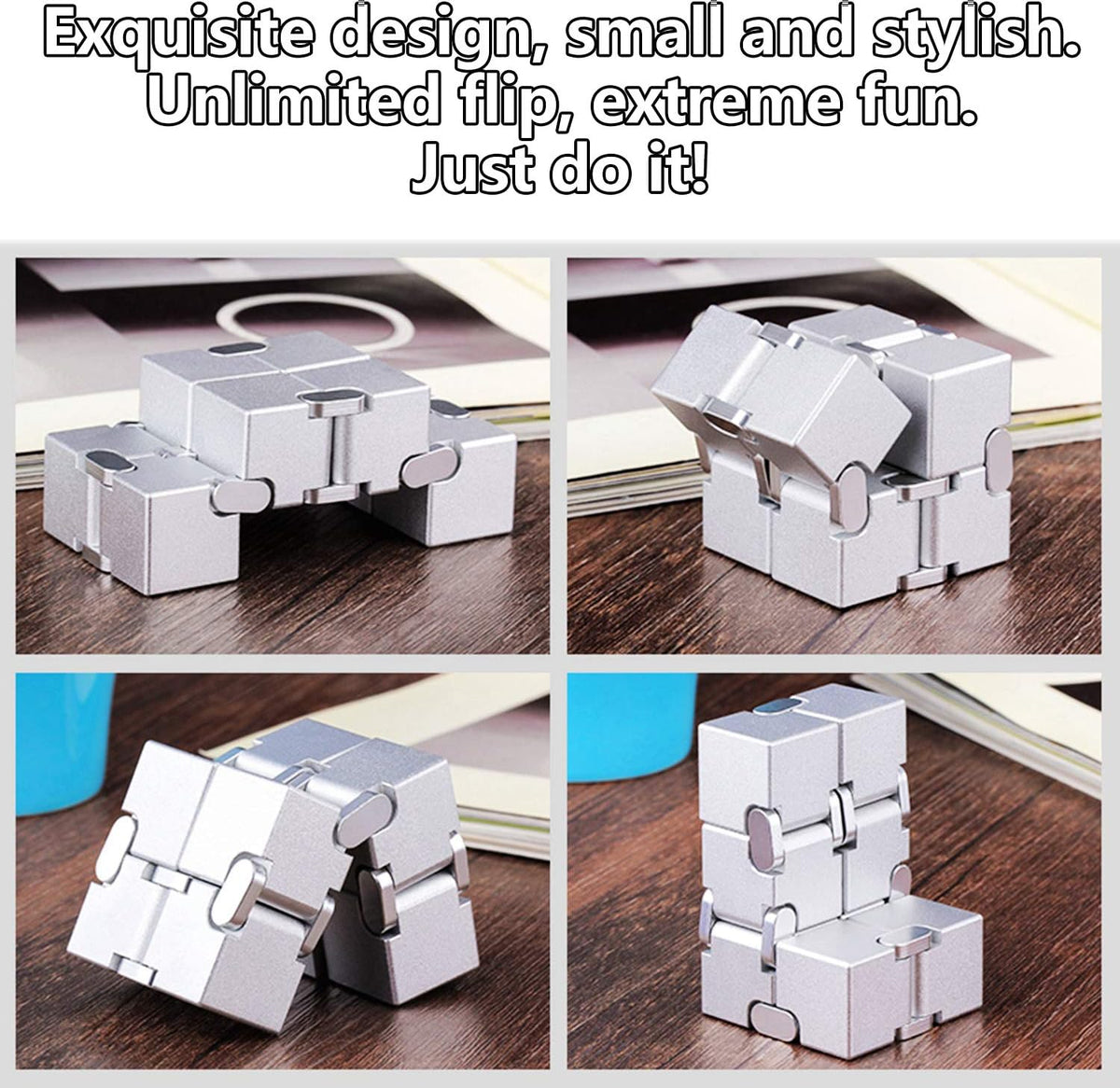 Infinity Cube Fidget Cube Anxiety Stress Relief Toy for Adults Gifts Men Office Gadgets Aluminum
