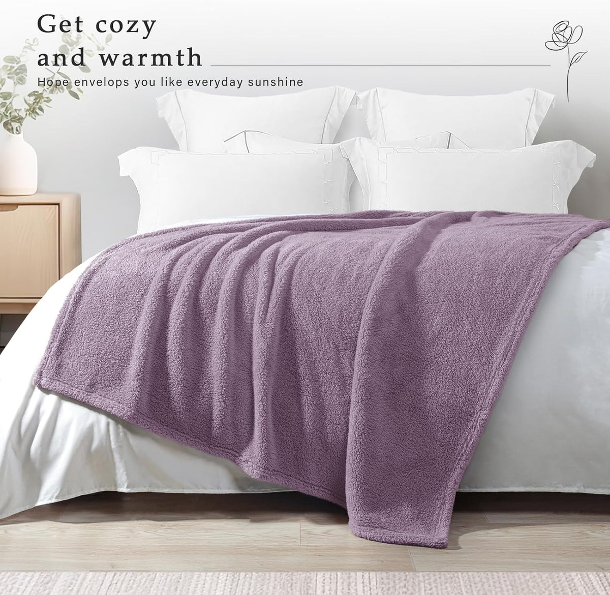 Exclusivo Mezcla Soft Fleece Throw Blanket for Couch, Super Soft Velvet Plush Bed Blanket, Fuzzy