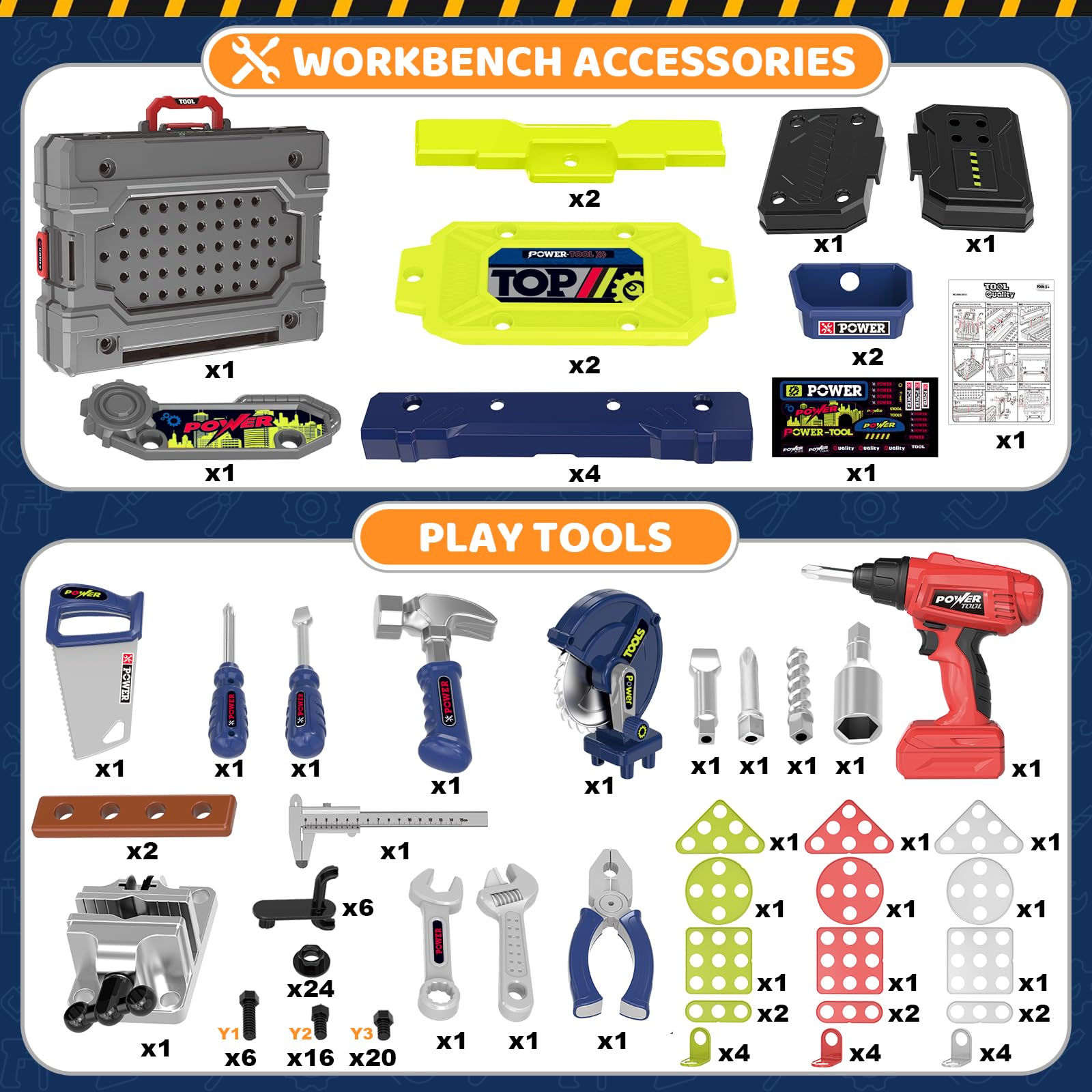 Kids Tool Bench with Electric Drill, Toddler Tool Set for Boys Ages 3-5 6-8