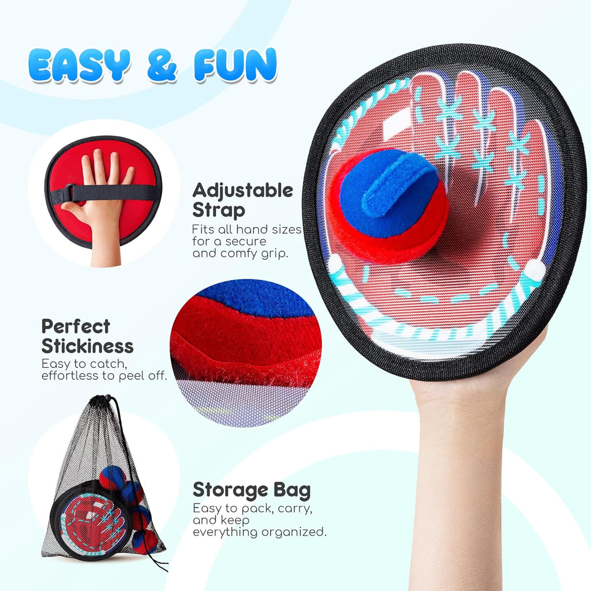 Toss and Catch Ball Set - Ultra Soft & Safe Toddler Baseball Gloves Designed for Pain-Free - Kids