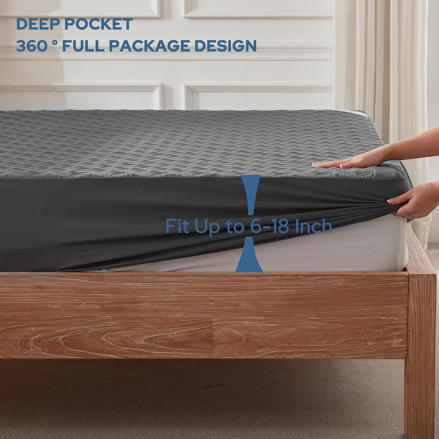 BEDLORE Waterproof Mattress Protector, Noiseless California King Size Mattress Pad with Deep Pocket