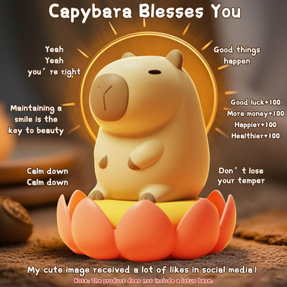 Cute Capybara Night Light, LED Squishy Novelty Animal Night Lamp,2 Levels Dimmable/Timer Nursery