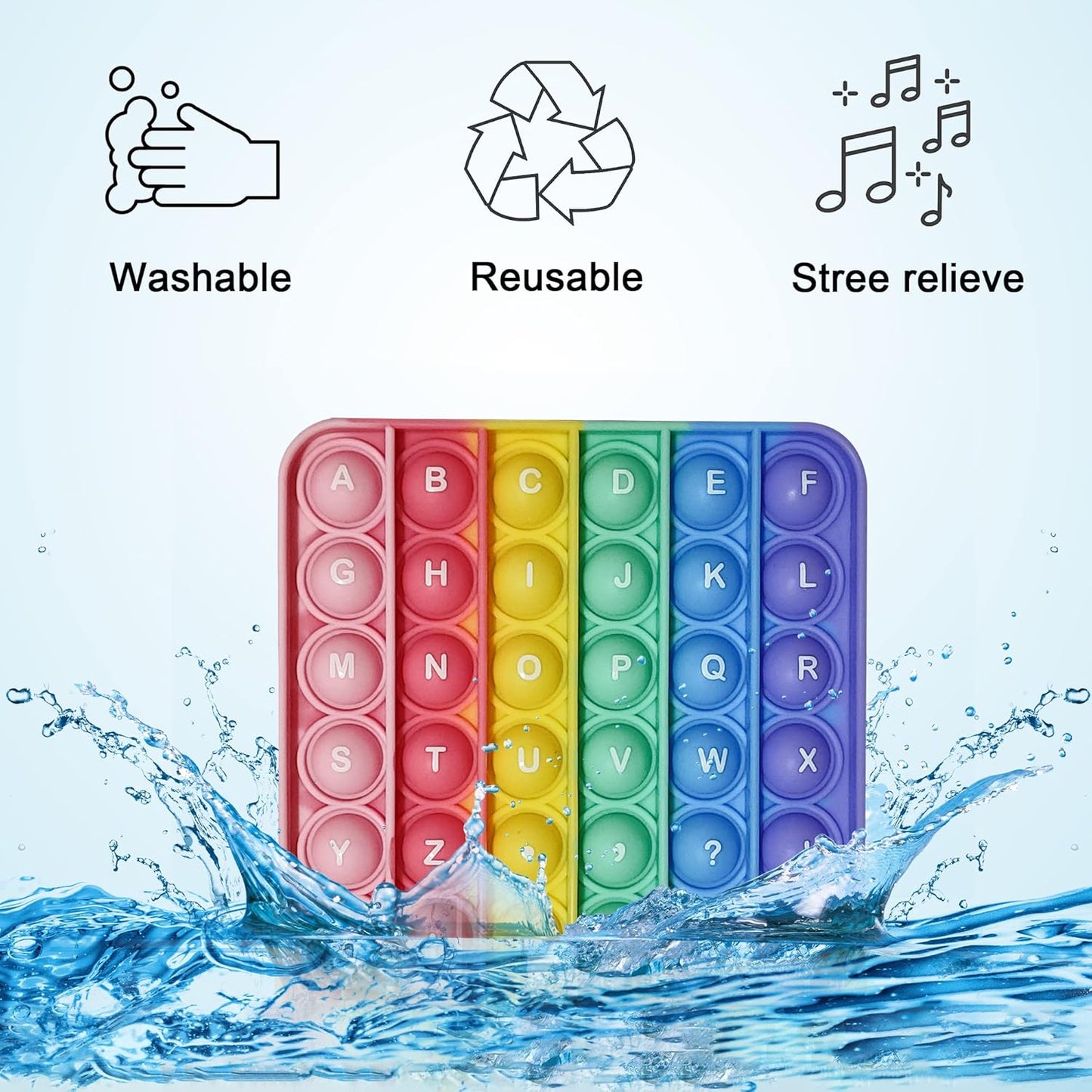 Alphabet Pop Fidget Toy Letters ABC Numbers Learning and Educational Toys Square Sensory Toys