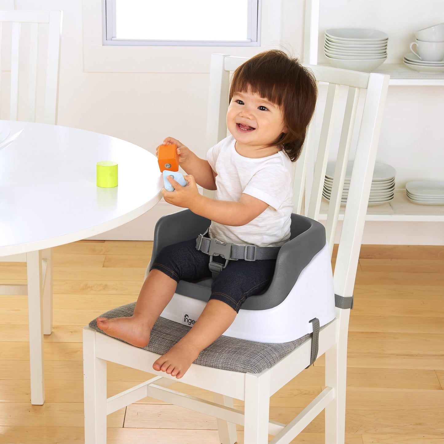 Ingenuity SmartClean Toddler Booster Seat for Kitchen Chair – Lightweight for on-the-go