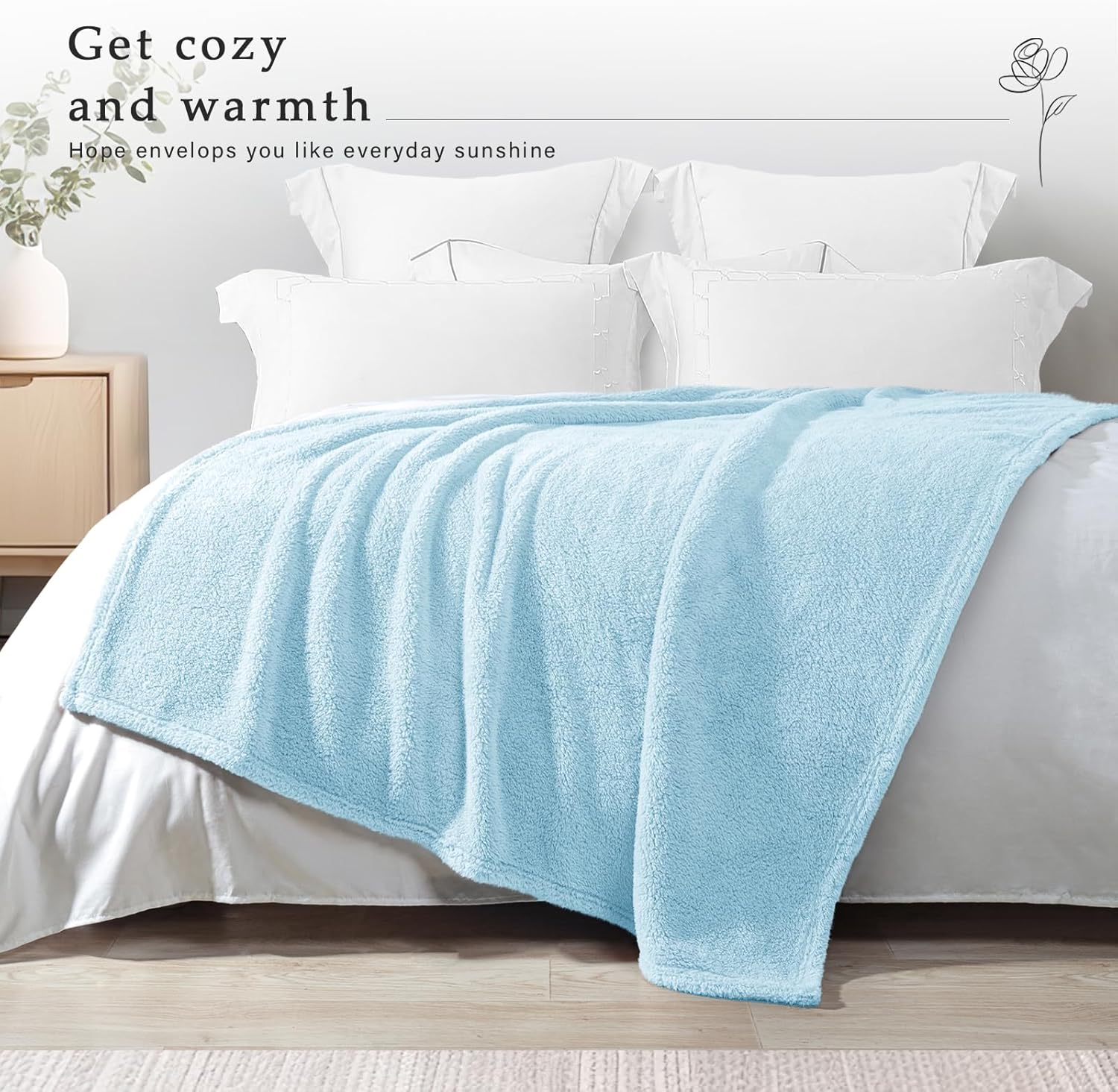 Exclusivo Mezcla Soft Fleece Throw Blanket for Couch, Super Soft Velvet Plush Bed Blanket, Fuzzy