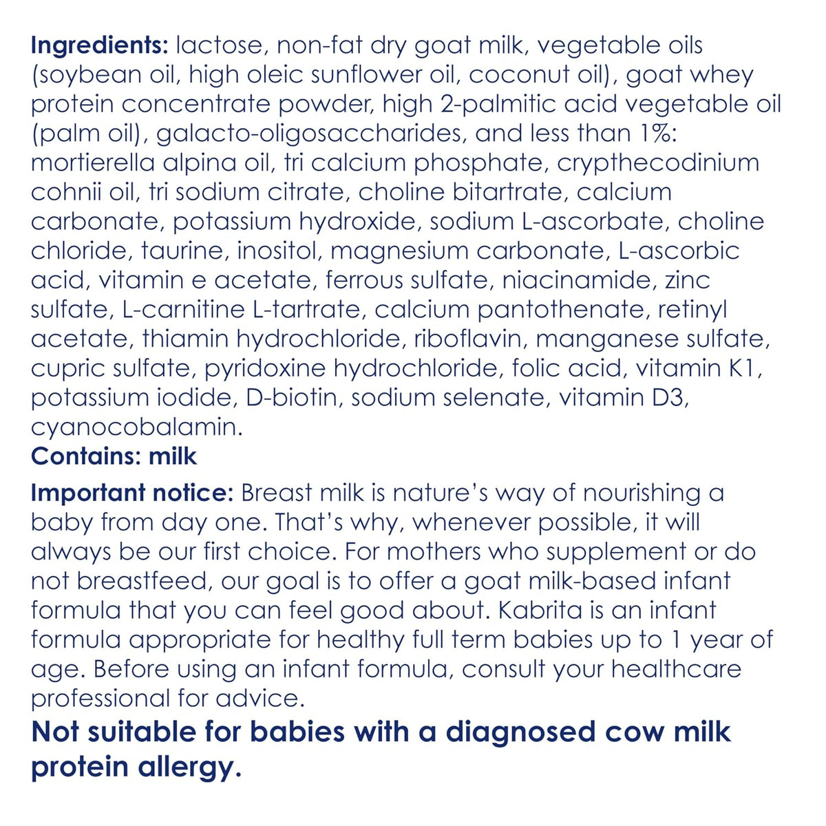 Kabrita Goat Milk Infant Formula - Easy to Digest Baby Formula 0-12 Months - Contains Prebiotics