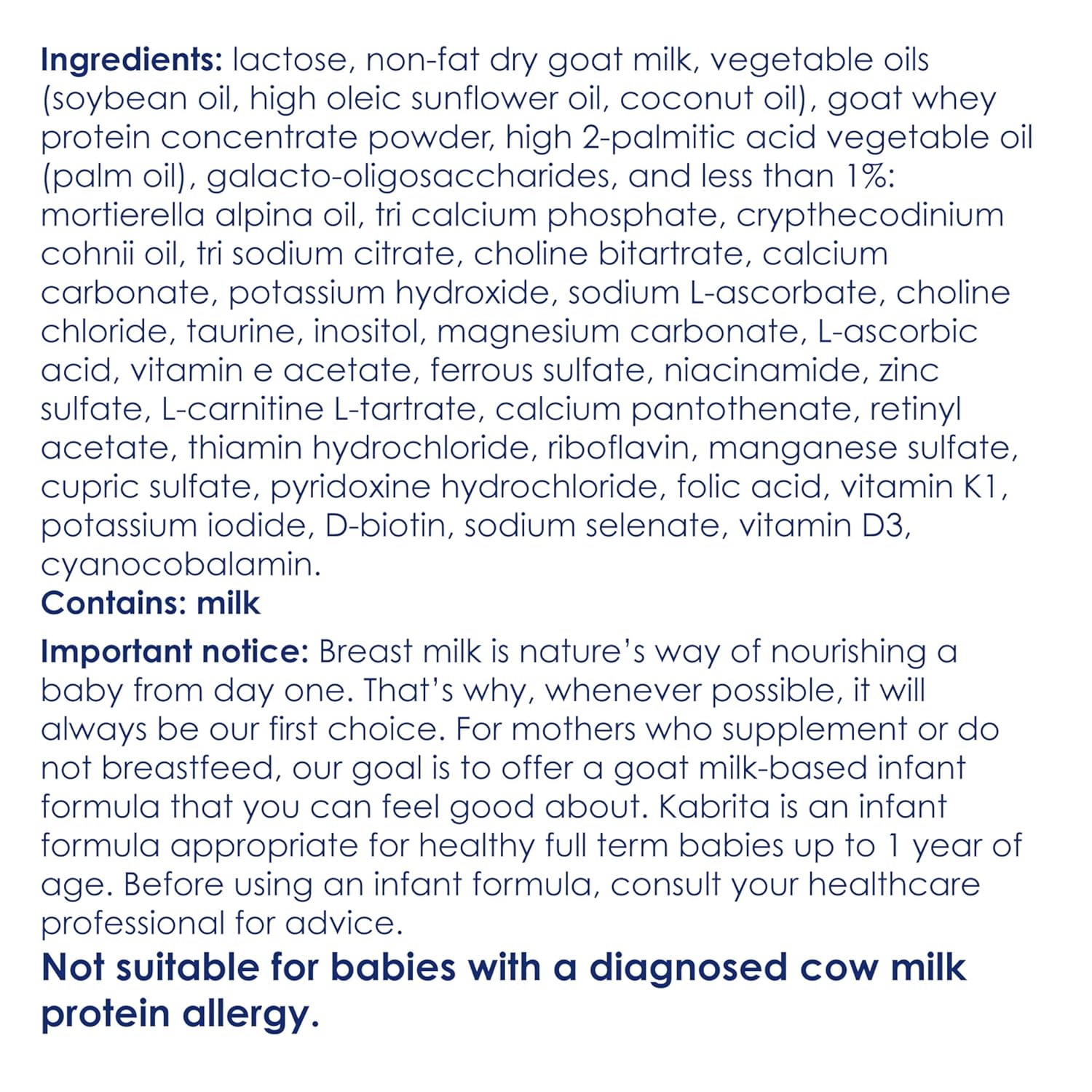 Kabrita Goat Milk Infant Formula - Easy to Digest Baby Formula 0-12 Months - Contains Prebiotics