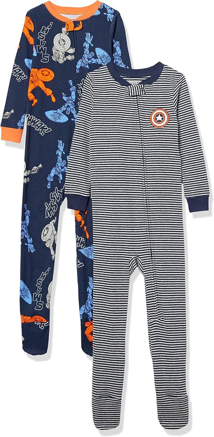Amazon Essentials Disney | Marvel | Star Wars Unisex Babies' and Toddlers' Snug-Fit Cotton Footed