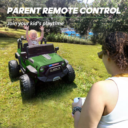 24V 9Ah Ride on Toy for Big Kids, 4x4 2 Seater Ride on Car Truck w/Remote Control, 4x200W Motors