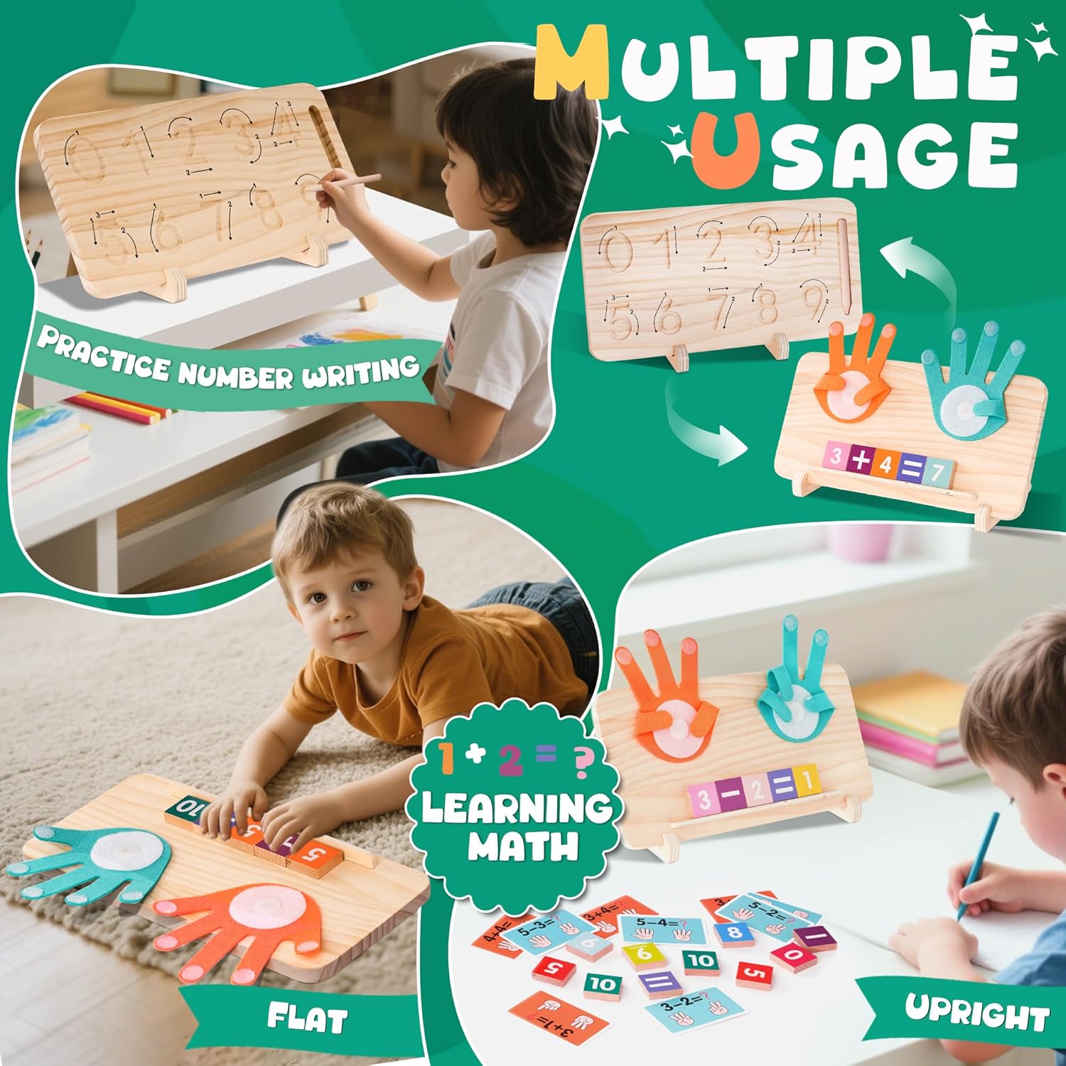 Hirger Preschool Learning Toys for Toddlers 2-4, Educational Math Manipulatives Number Counting
