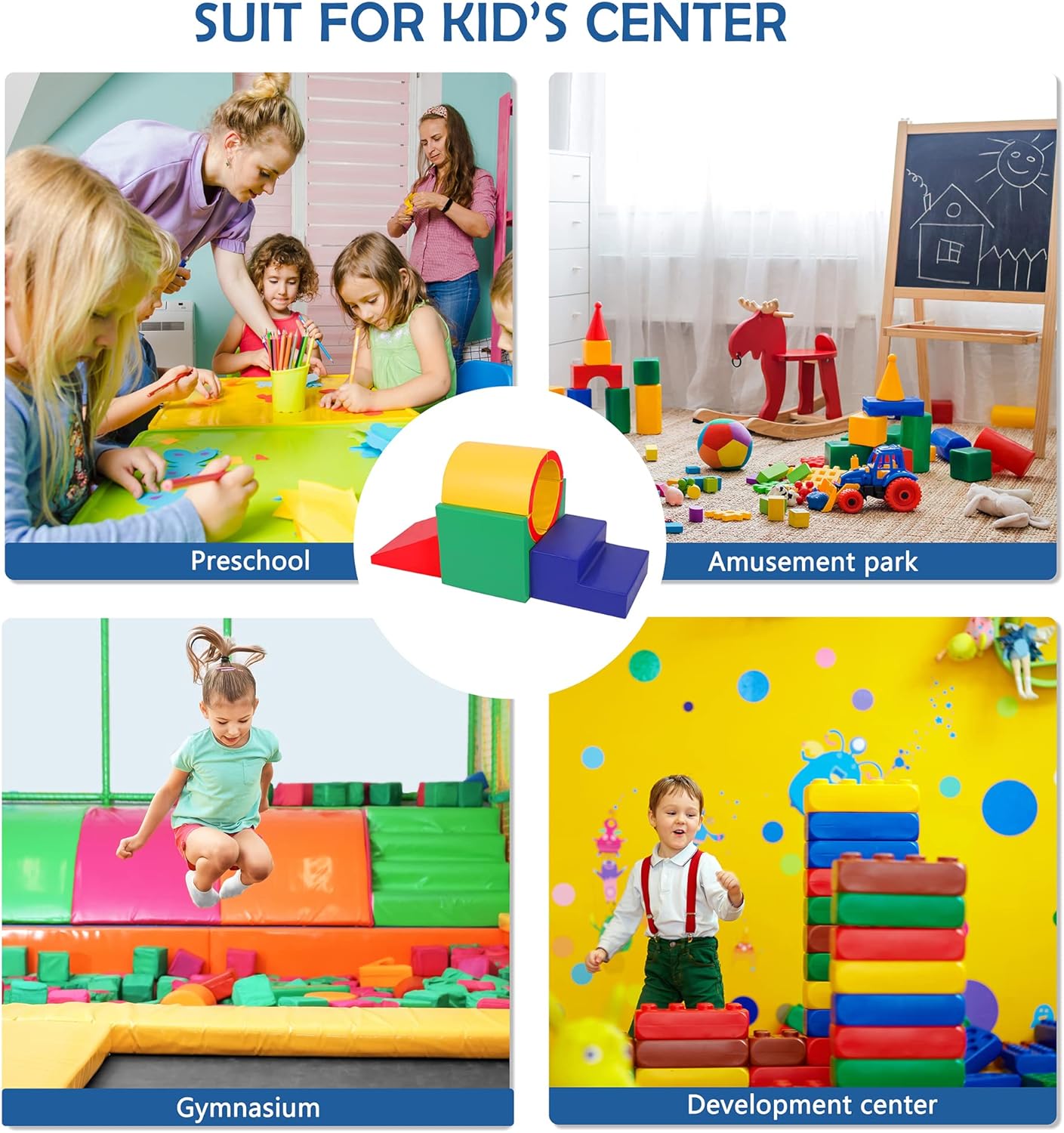 Tunnel/Ramps Foam Climber, Climb & Crawl Foam Activity Play Set for Toddlers and Kids, Safe Indoor