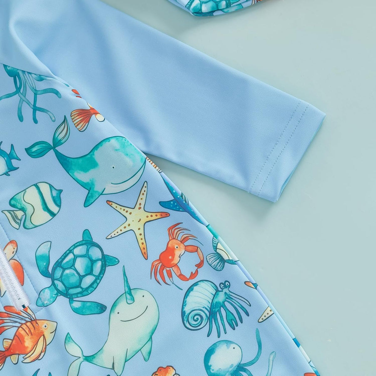 Hnyenmcko Baby/Toddler Boy Rash Guard Swimsuit Long Sleeve One Piece Zipper Swimwear Sunsuit Infant