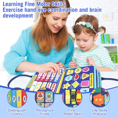 Montessori Busy Board - Ideal Busy Book Toddler Toys & Gifts for Boys & Girls, Toddler Travel