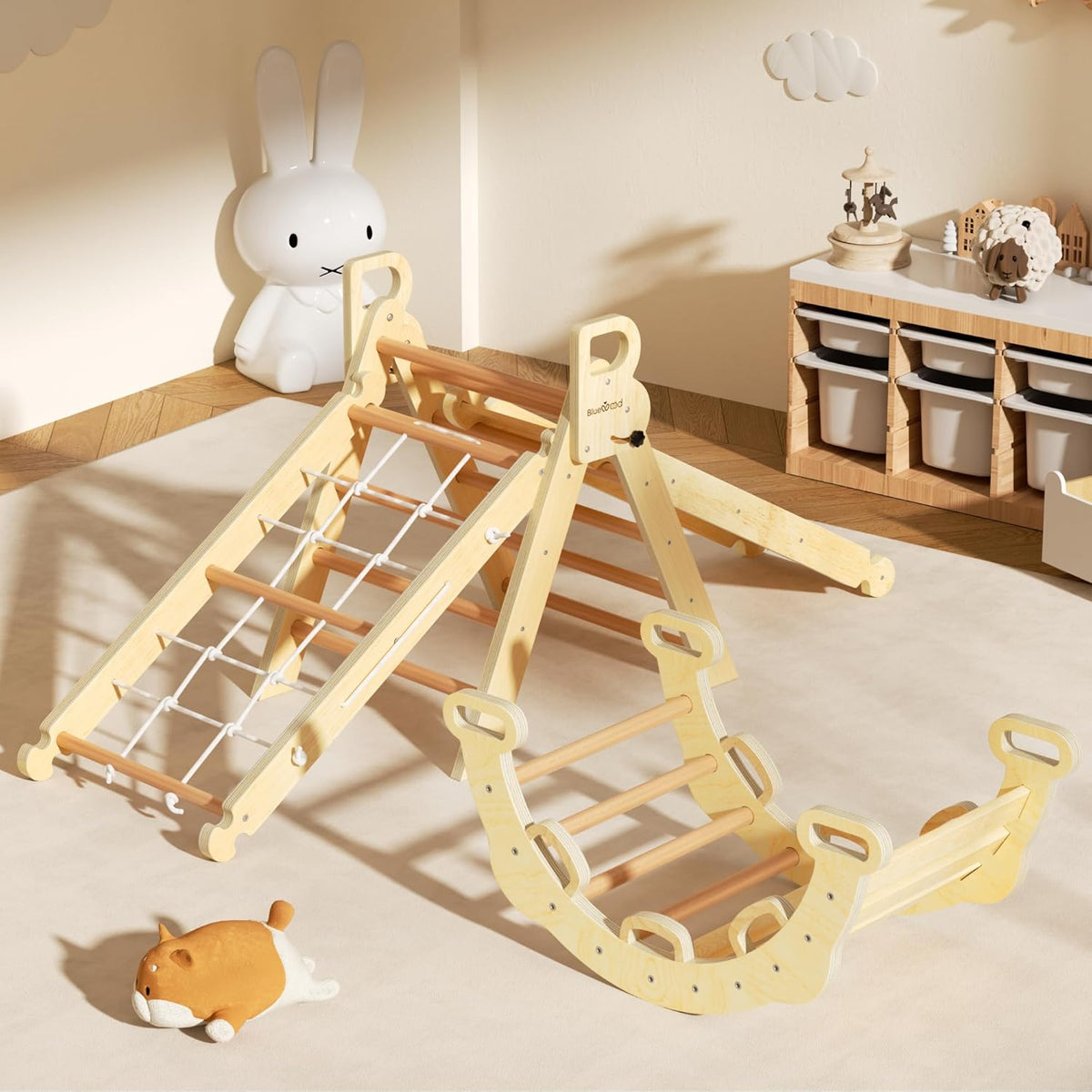 BlueWood 2025 8-in-1 Pikler Triangle Climbing Set Toddler Toys Indoor Baby Jungle Gym Climber
