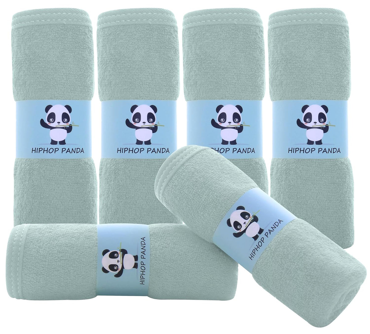 HIPHOP PANDA Baby Washcloths, Rayon Made from Bamboo - 2 Layer Ultra Soft Absorbent Newborn Bath