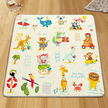 Baby Play Mat - Thicken 50x50 Inch Soft Foam Crawling Mat for Playpen & Floor, Non-Slip Waterproof