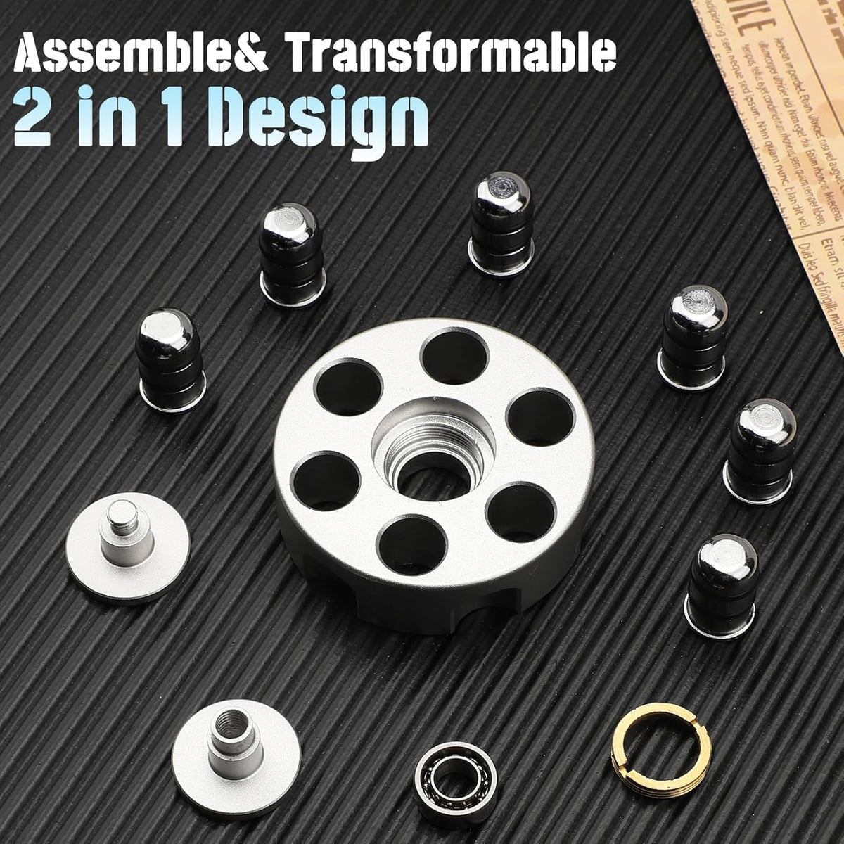 Cool Alloy Fidget Spinner Toys Metal for Kids Adults, Fidget Cube Block Chain Small Sensory Gadget