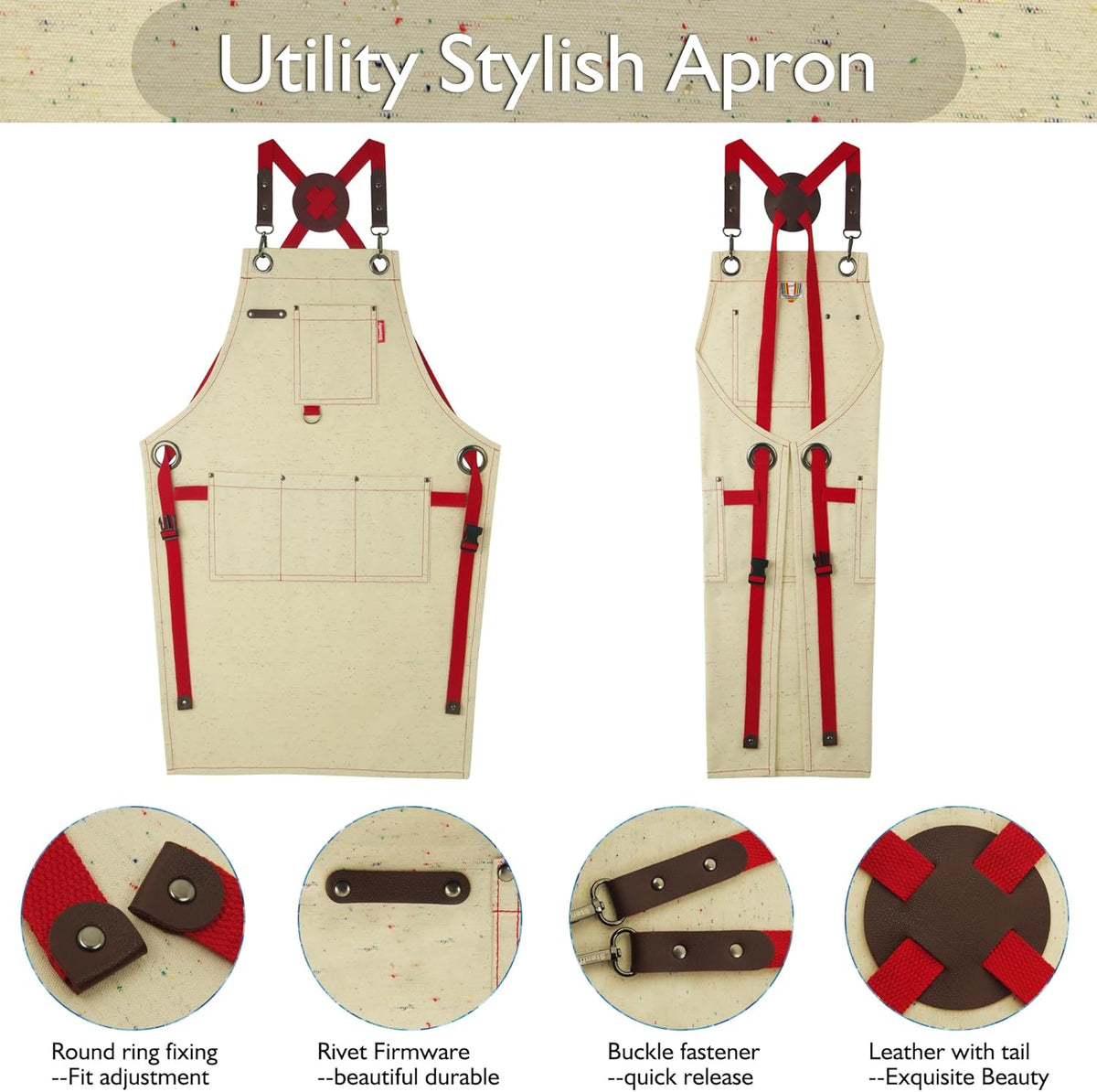 Kids Art Aprons for Painting, Gardening, Cooking, Multiple Pockets, Kids Smock for Boys & Girls