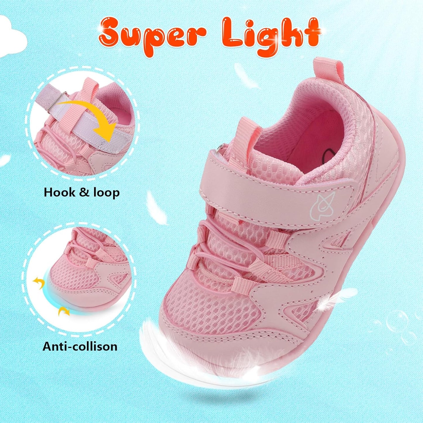 LeIsfIt Baby Shoes Boys Girls First Walking Shoes Non-Slip Toddler Breathable Sneakers Infant