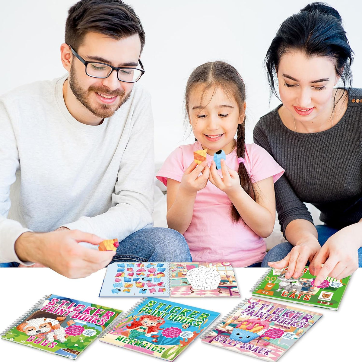 gisgfim 4Pcs Paint by Sticker Books Sticker by Number Books Activity Puzzle Book Craft Art Gift