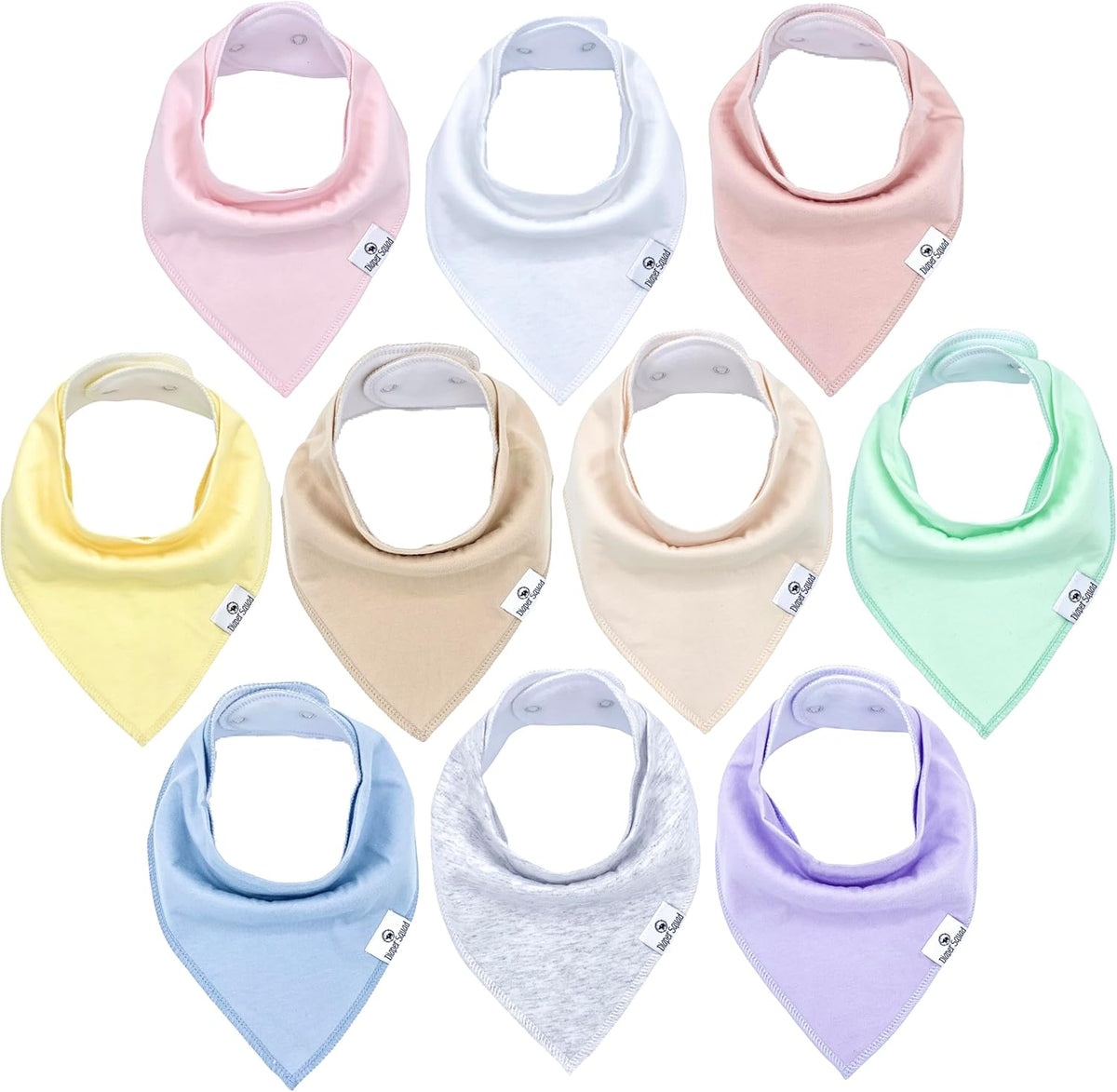 DiaperSquad's Baby Bibs for Drooling and Teething, Bibs for Boys, Baby Girl - Solid Cotton Baby