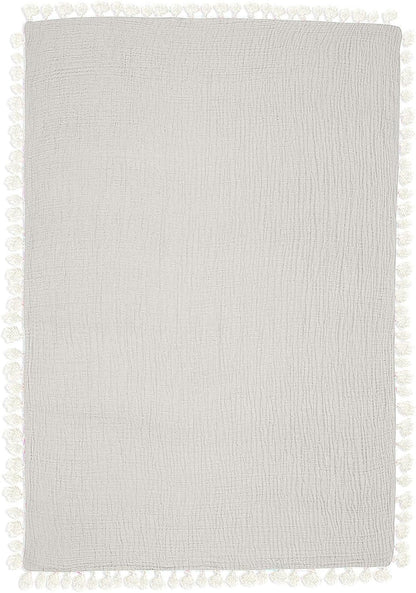 Crane Baby Muslin Swaddle Blanket, Soft Cotton Lightweight Nursery and Stroller Blanket for Baby