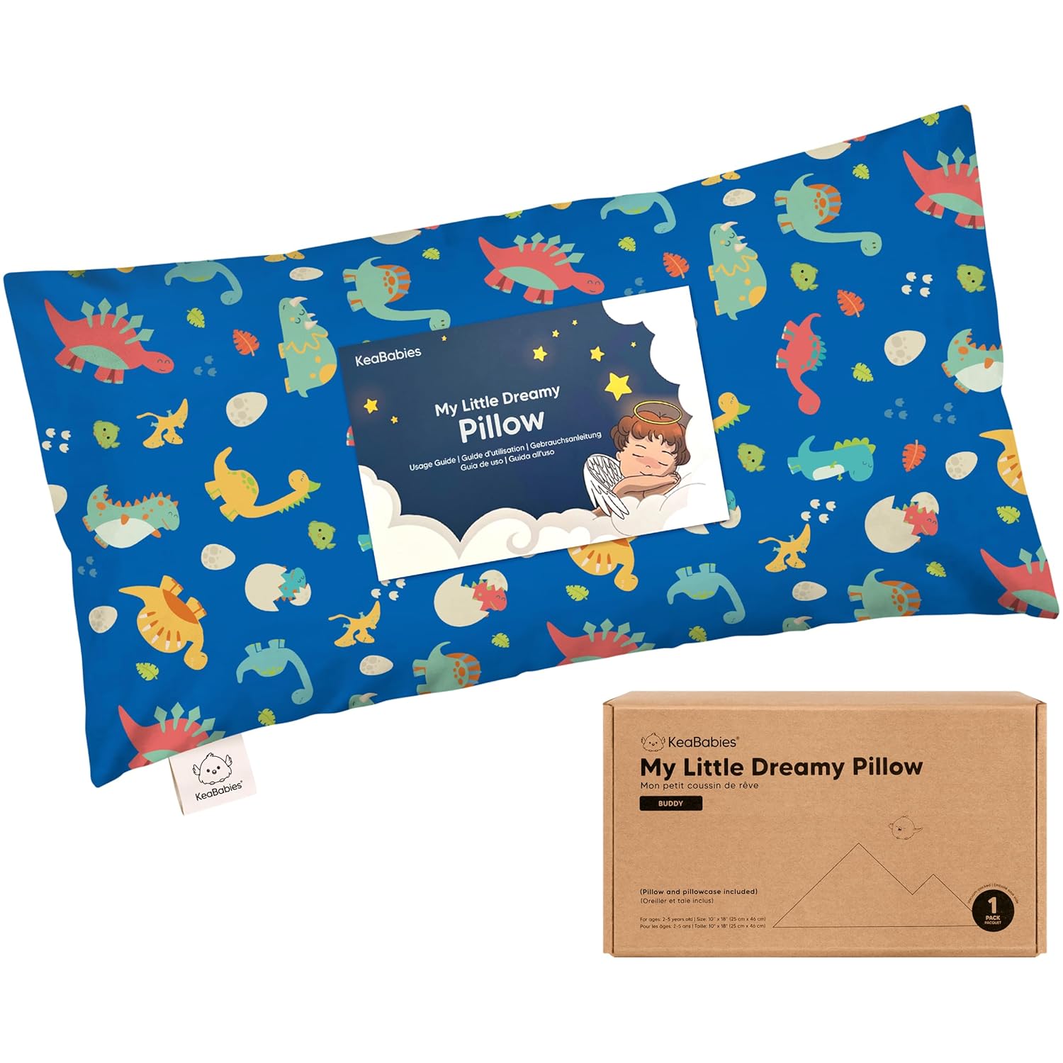 Toddler Pillow with Pillowcase - 10x18 My Little Dreamy Kids Travel Bed Pillows for Sleeping