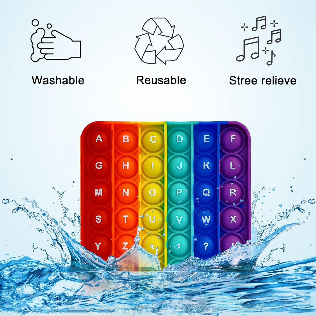 Alphabet Pop Fidget Toy Letters ABC Numbers Learning and Educational Toys Square Sensory Toys