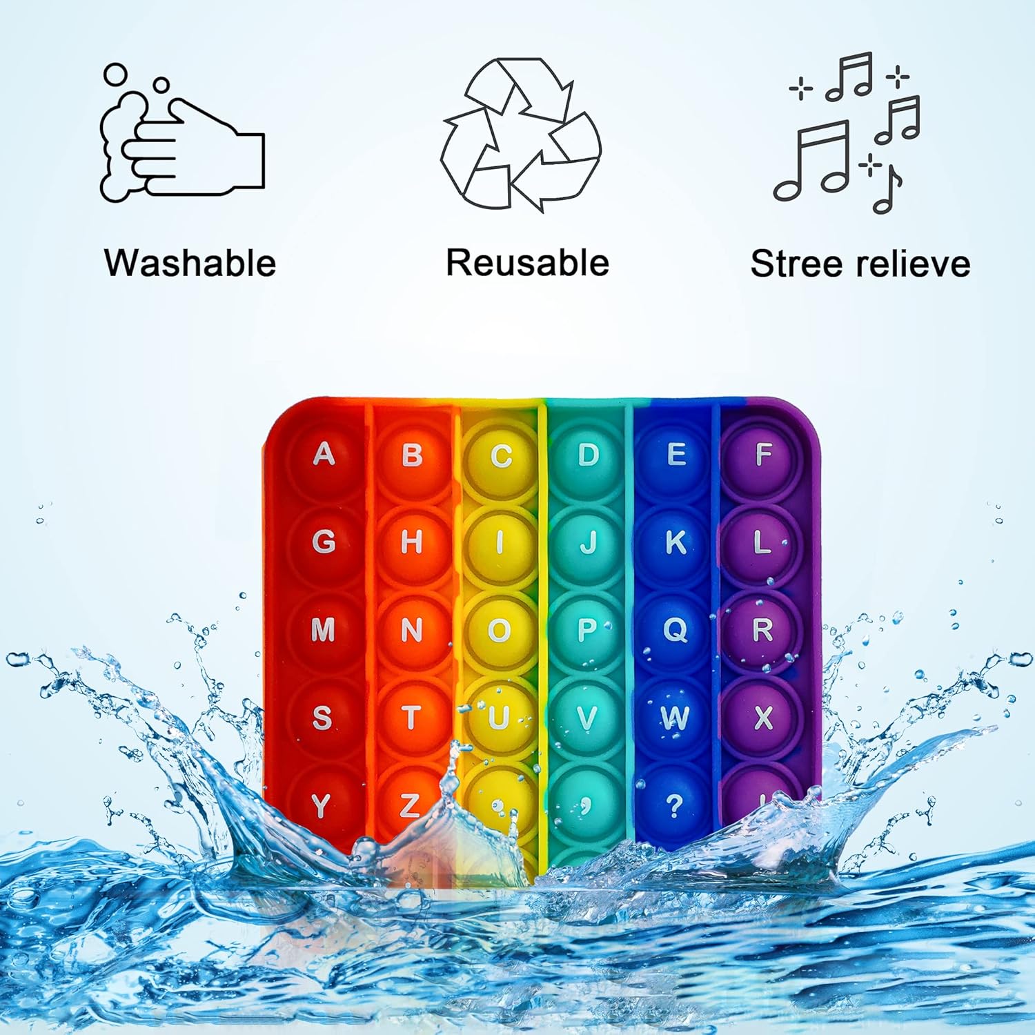 Alphabet Pop Fidget Toy Letters ABC Numbers Learning and Educational Toys Square Sensory Toys