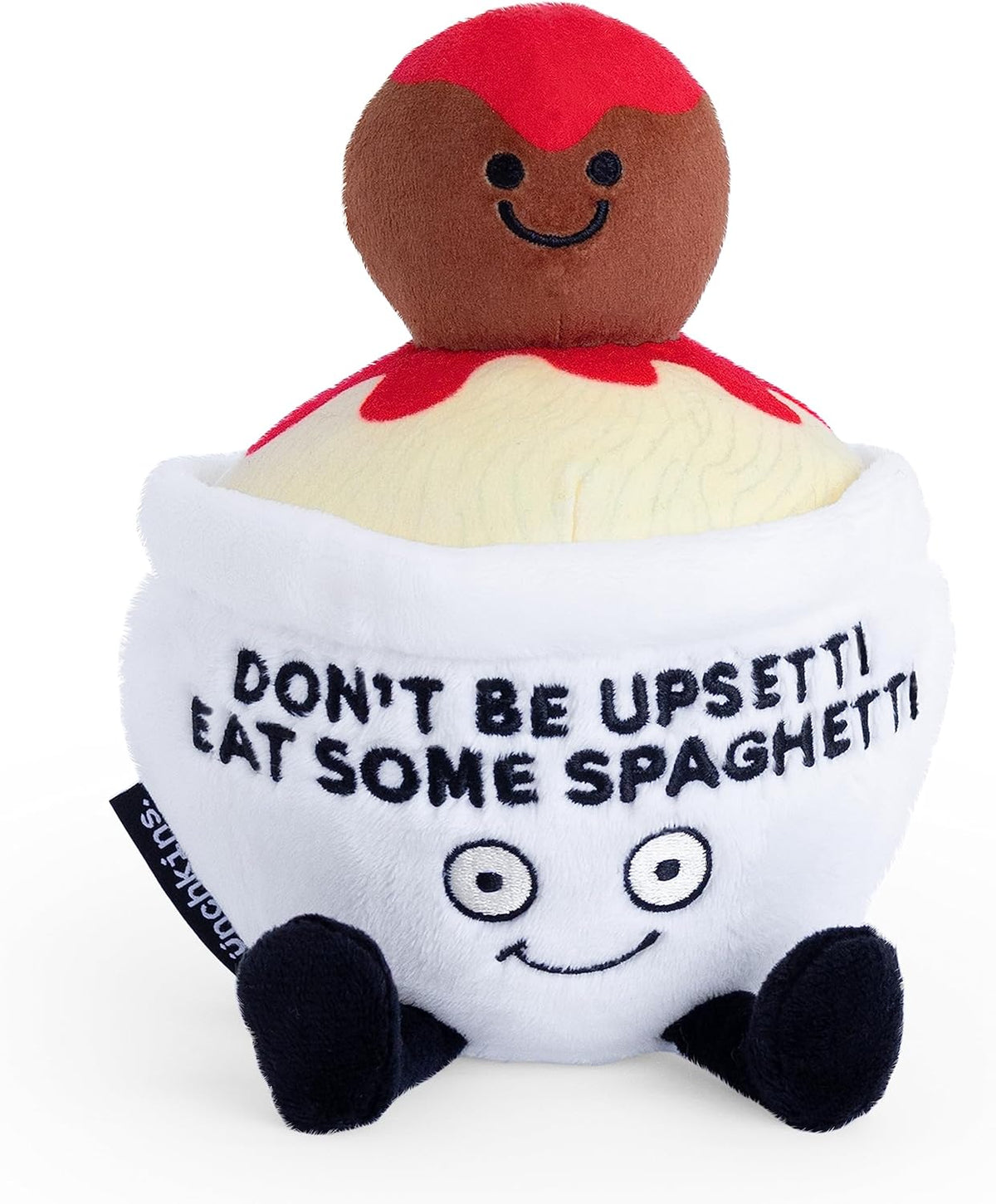 Spaghetti Foodie Plushie, Funny Pun Meme Gag Gift, White Elephant, Stocking Stuffer Present, Great