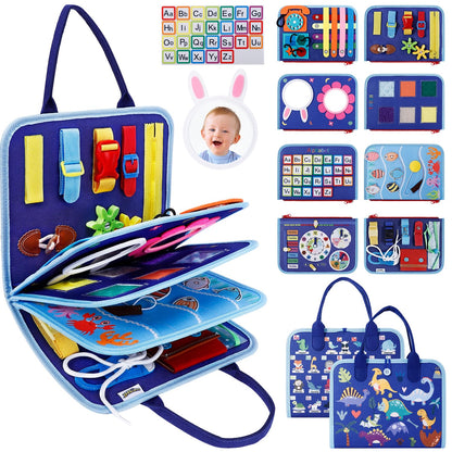 JHkim Busy Board Montessori Toys for Boys Girls Gifts, Sensory Toy, Educational Activities Travel