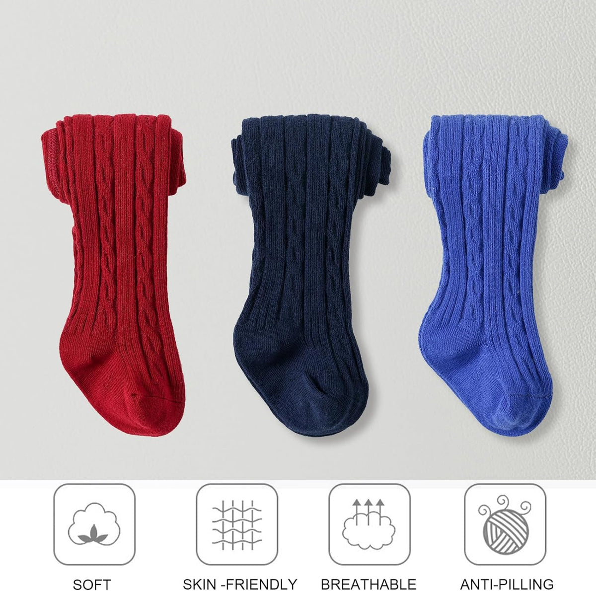 EPEIUS Baby Girl Tights Thick Cable Knit Leggings Stockings Cotton Pantyhose for Newborn Infant