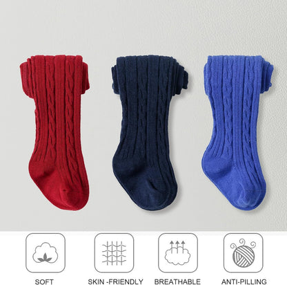 EPEIUS Baby Girl Tights Thick Cable Knit Leggings Stockings Cotton Pantyhose for Newborn Infant