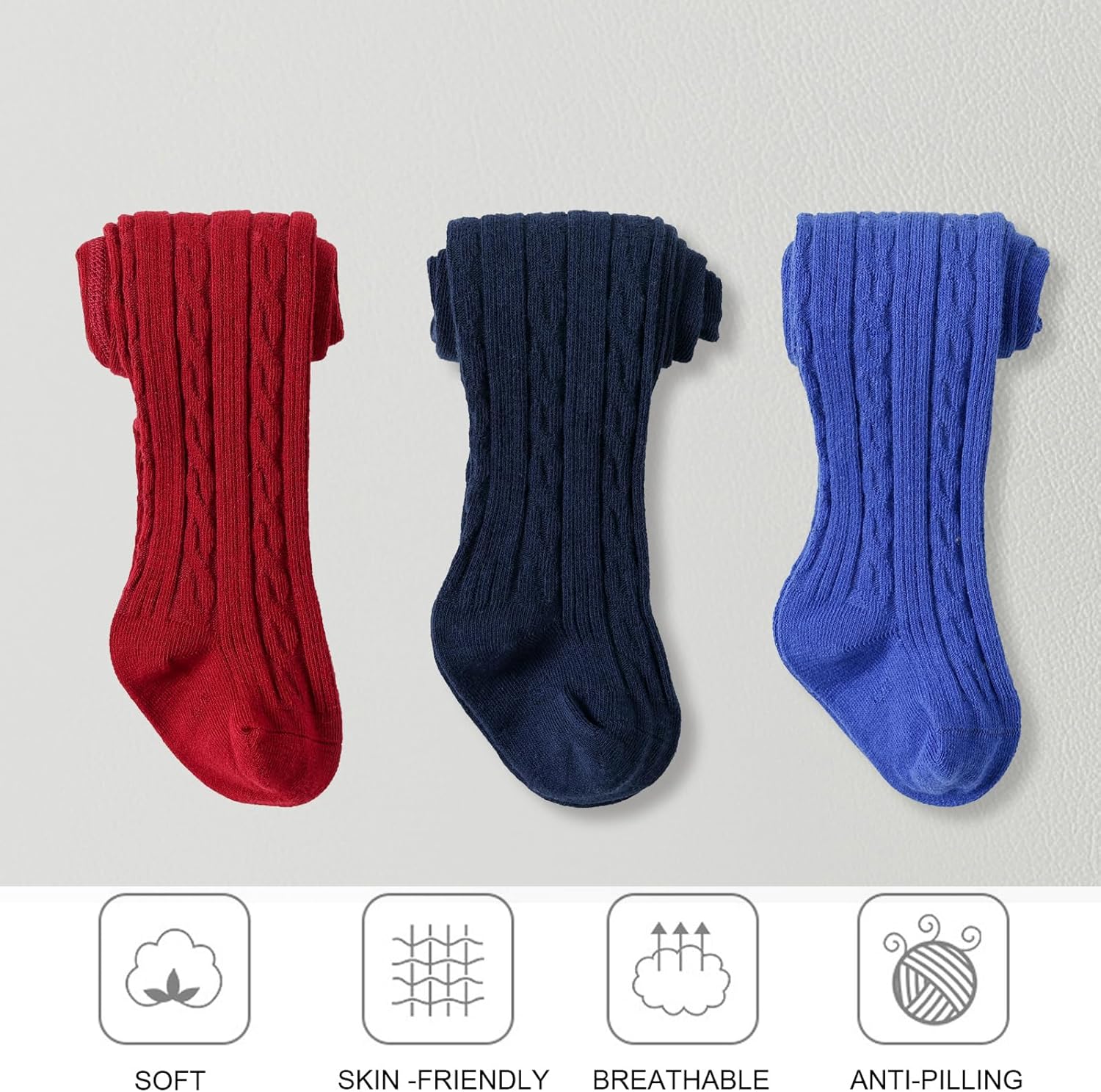 EPEIUS Baby Girl Tights Thick Cable Knit Leggings Stockings Cotton Pantyhose for Newborn Infant