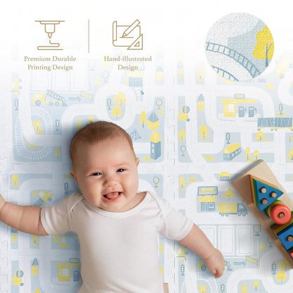 Premium Baby Foam Play Mats - Stylish Floor & Exercise Puzzle Mat for Toddlers and Kids- 6 Soft