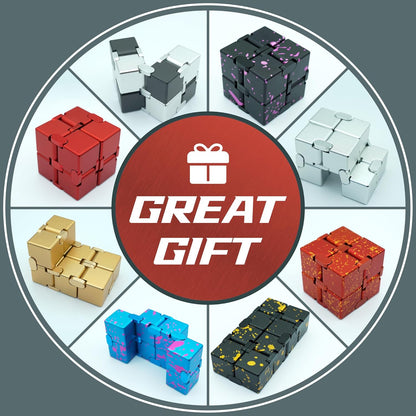Infinity Cube Fidget Toy, Metal Anxiety Relief Toys Fidget Cube for Adults, ADHD Desk Toys for Kids