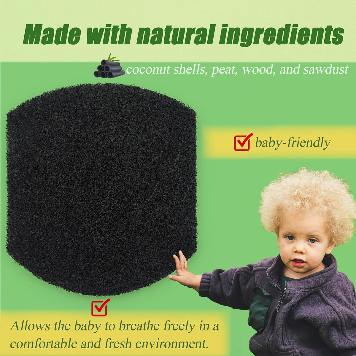 Diaper Pail Deodorizers Odor Eliminator Activated Charcoal Filter Refills Compatible with Ubbi
