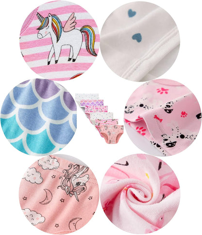 Cadidi Dinos Little Girls' Soft Cotton Underwear Kids Cool Breathable Comfort Panty Briefs Toddler