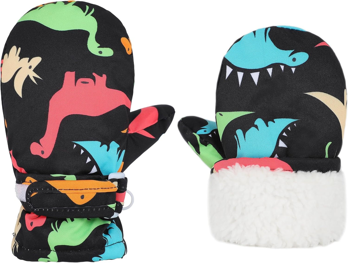 Toddler Gloves Kids Mittens Winter Warm Lined Fleece Gloves Waterproof Snow Baby Mitten for Boys
